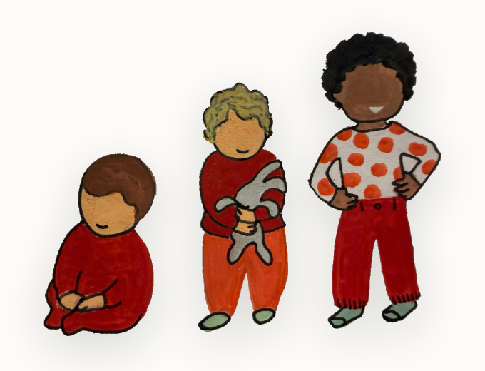 Trois enfants illustrés